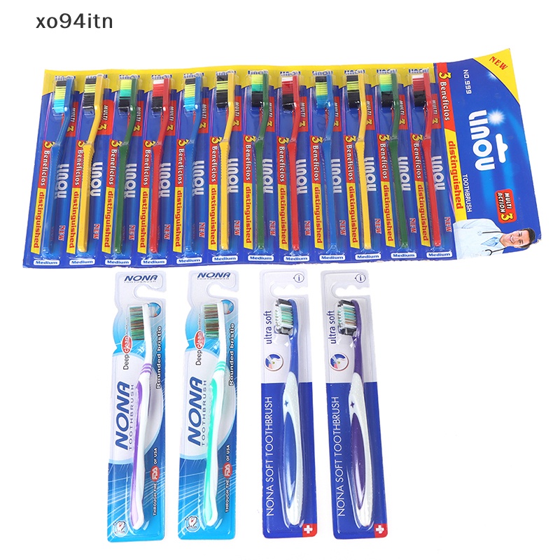 Tn Set 10 Bàn Chải Đánh Răng Lông Siêu Cứng Trắng Và Loại Bỏ Lưỡi