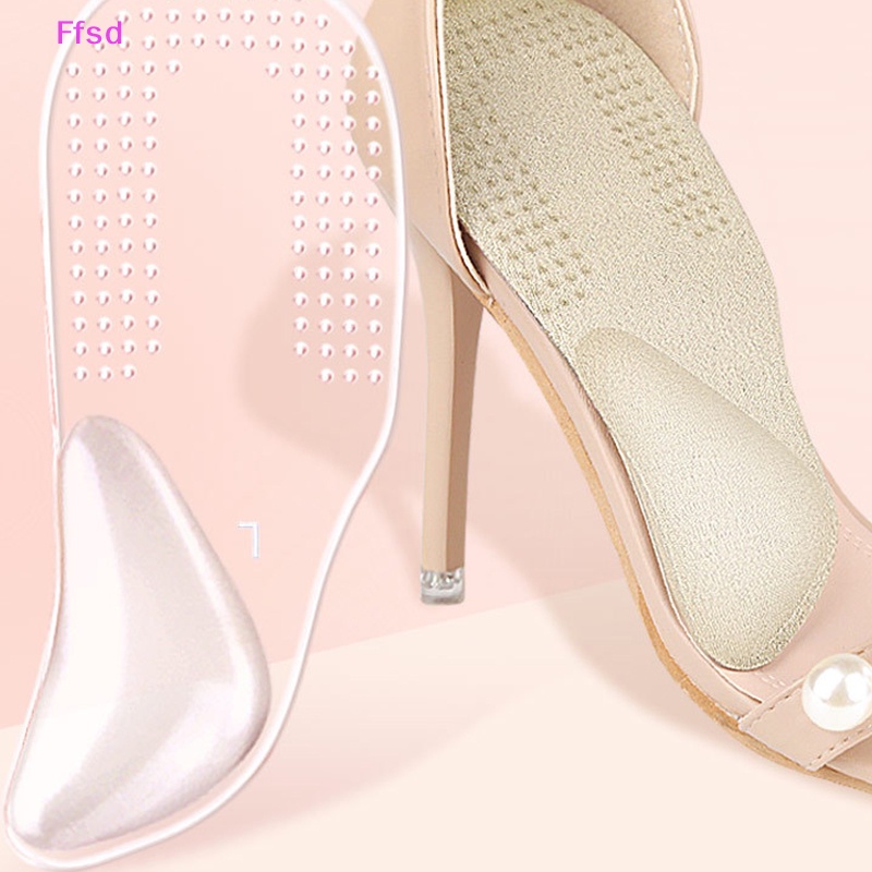 1 Cặp Đệm Lót Giày Cao Gót Dạng Vòm Tự Dính Hấp Thụ Mồ Hôi Chống Trượt