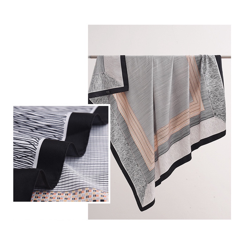 Khăn Choàng Lụa Màu Trơn Dáng Vuông 90 * 90CM Phong Cách Hàn Quốc Đơn Giản Thời Trang Cho Nữ