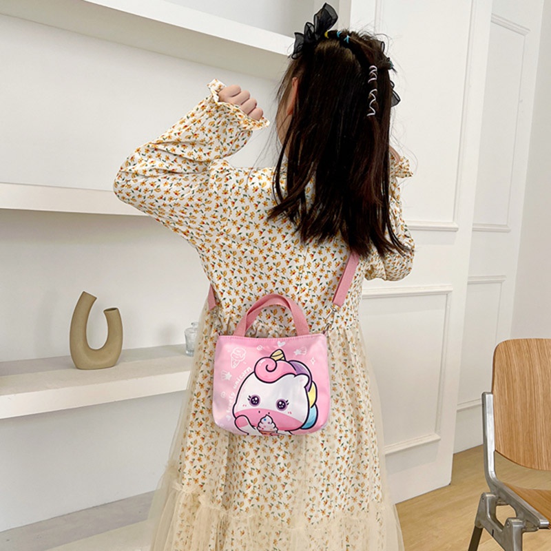 Khung Thành Cho Bé Chất Lượng Cao❤Túi Xách Đeo Vai Chất Liệu Nylon Sức Chứa Lớn Họa Tiết Hoạt Hình Phong Cách Hàn Quốc Cho Bé