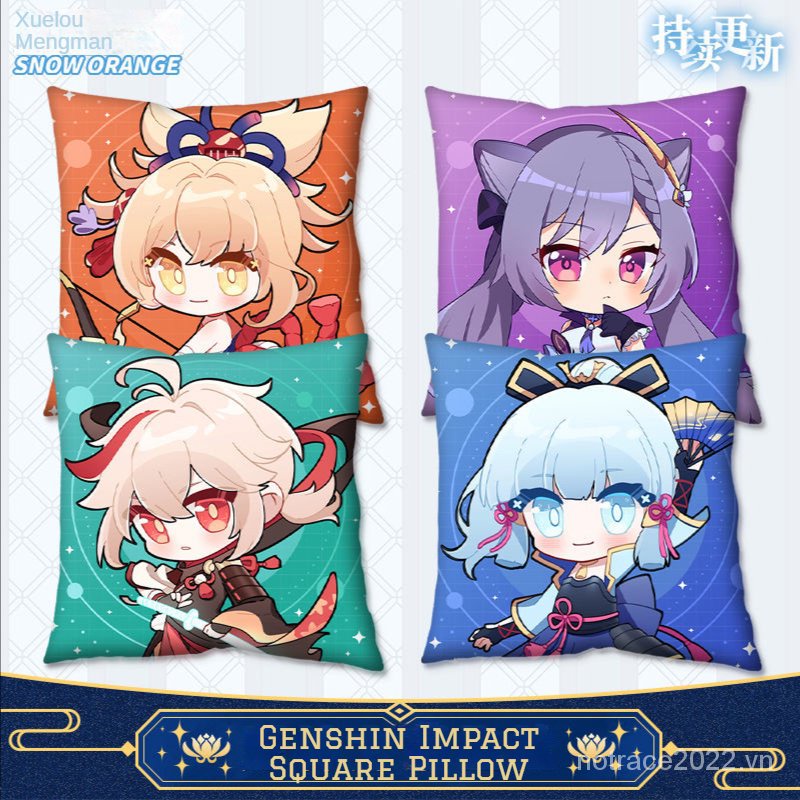 ★Genshin Impact★Gối Vuông Hai Chiều Hình Cầu Ganyu & Kazuha Game Hutao & Keqing