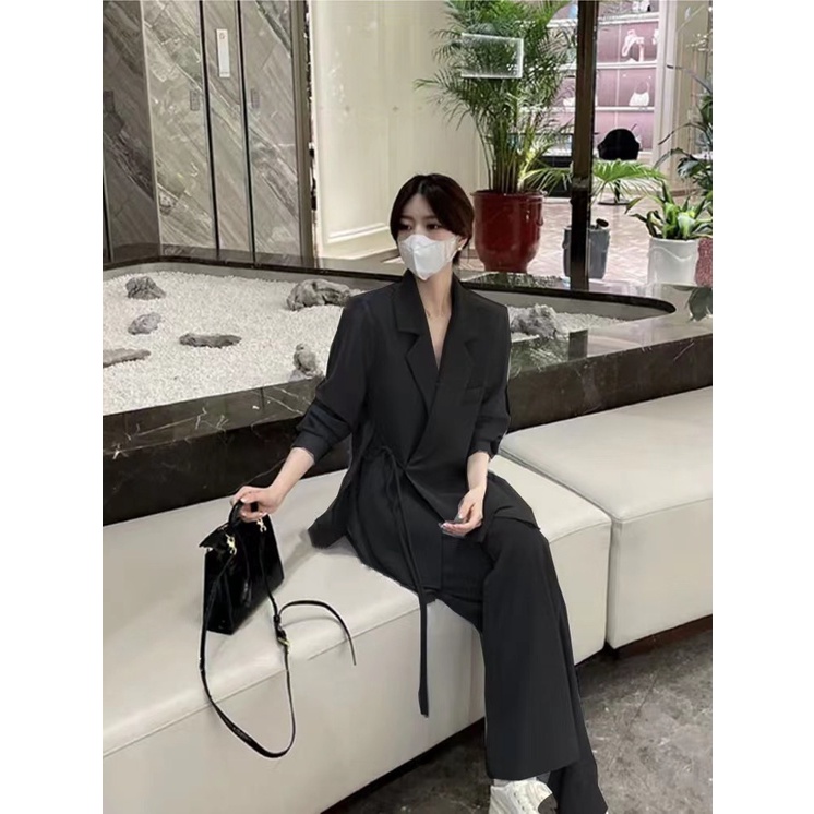 Bộ Áo Sơ Mi + Quần Ống Rộng Phong Cách Phương Tây Chống Nắng Thời Trang Xuân Hè