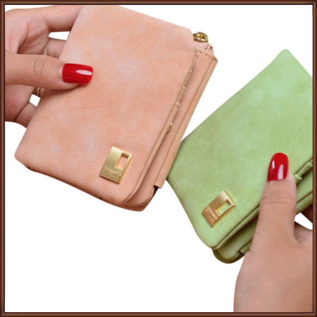 Ví Da Cầm Tay Mini Có Nút Gài Thời Trang Cho Nữ