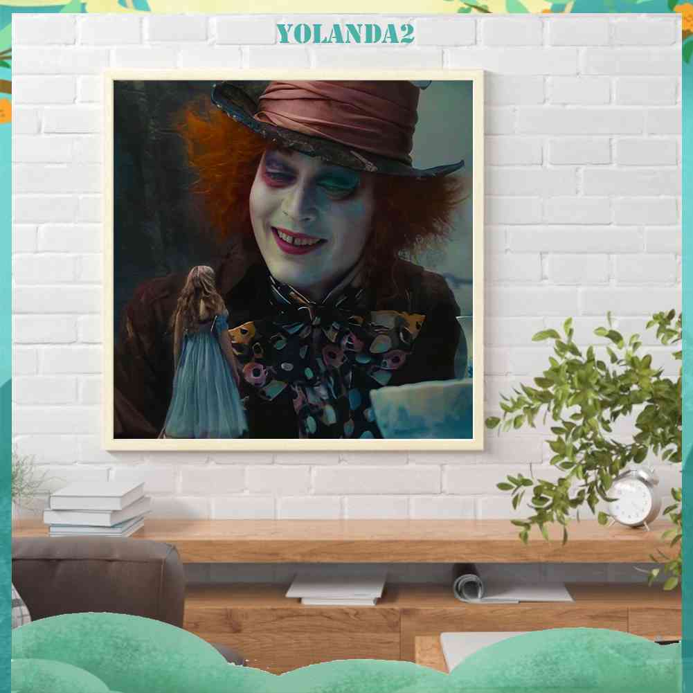 Bộ Tranh Đính Đá 5D Họa Tiết Alice in Wonderland Độc Đáo DIY Dùng Trang Trí Nhà Cửa