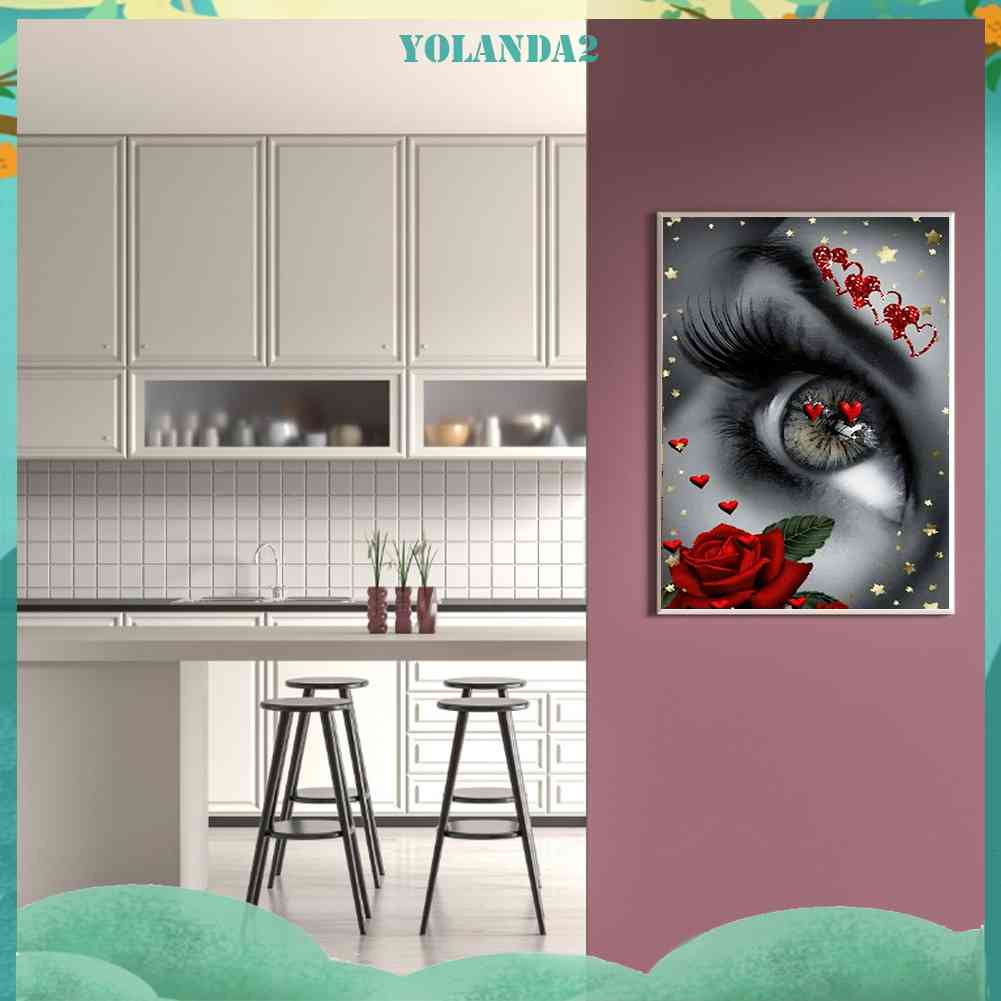 Bộ Tranh Đính Đá 5D Toàn Diện Họa Tiết Đôi Mắt Độc Đáo DIY Dùng Trang Trí