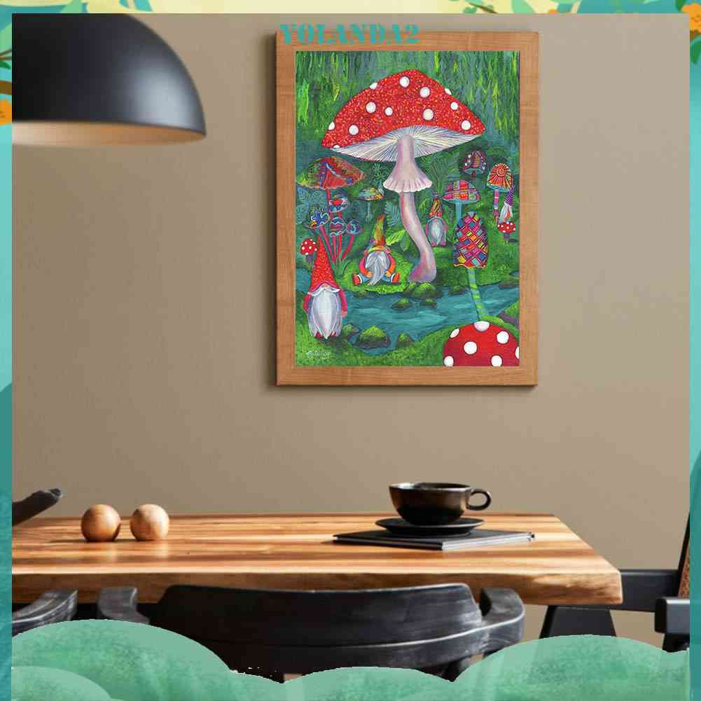 Tranh Đính Đá Kim Cương Toàn Bộ 5D DIY Hình Vẽ Nấm Goblin