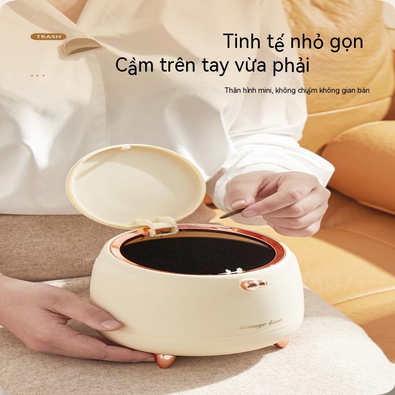 Thùng rác để bàn mini thùng rác đẹp thùng đựng đồ cỡ nhỏ gia dụng nắp lật