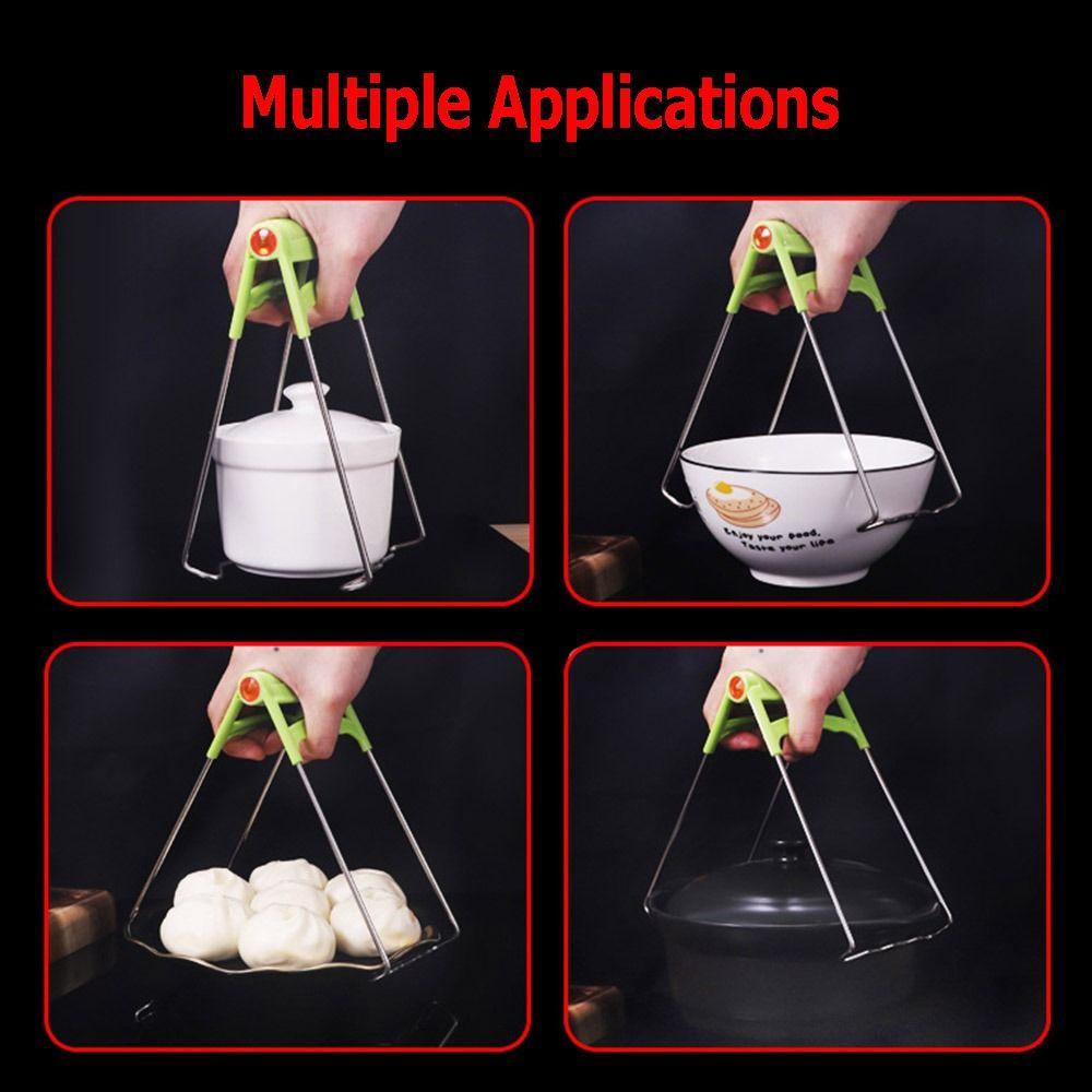 KUNHEV Kẹp Nhấc Nồi Bằng Thép Không Gỉ Màu Sắc Ngẫu Nhiên