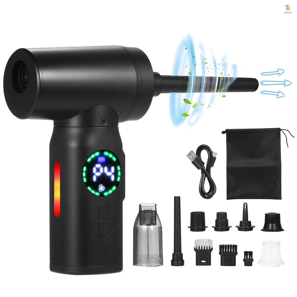 Máy Hút Bụi Geevorks Dạng Nén Có Động Cơ Không Chổi Than Kỹ Thuật Số 120W 110000Máy Hút Bụi Làm Sạch Không Khí RPM 7500mAh Thay Thế Tiện Dụng