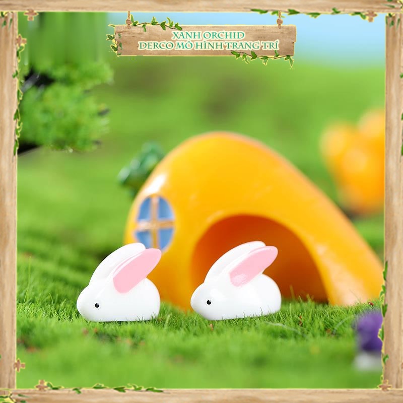 Mô Hình Tiểu Cảnh "Thỏ Tai Dài Mini" Trang Trí Sen Đá, Sân Vườn/ Chậu Cây, DYI, Terrarium