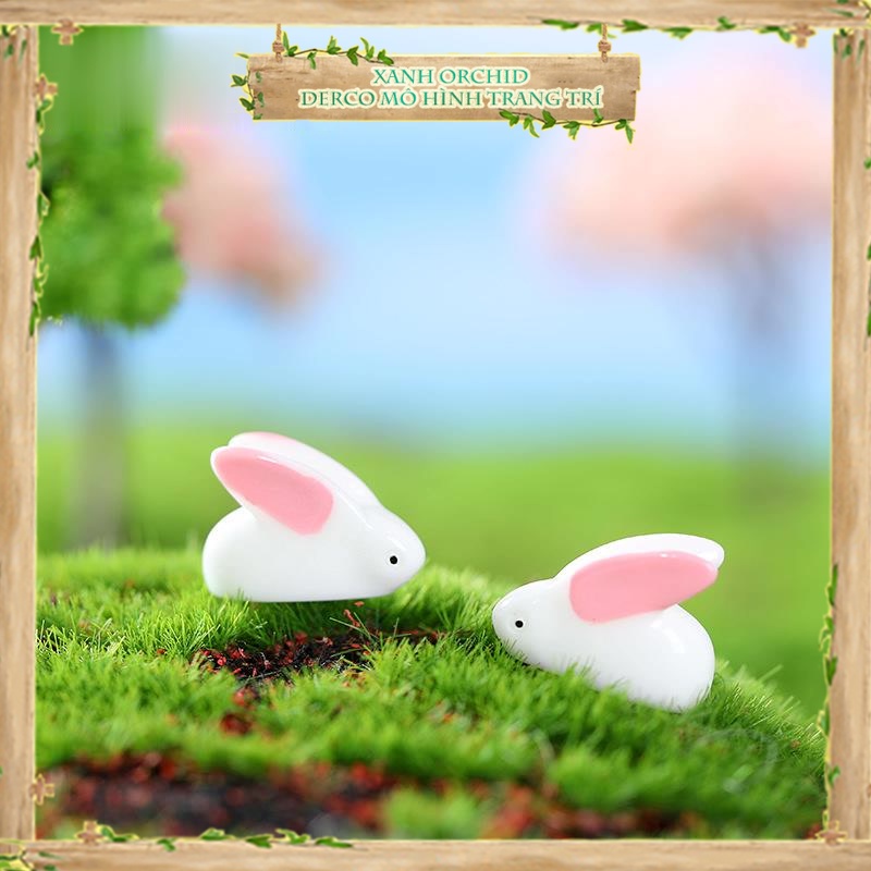 Mô Hình Tiểu Cảnh "Thỏ Tai Dài Mini" Trang Trí Sen Đá, Sân Vườn/ Chậu Cây, DYI, Terrarium