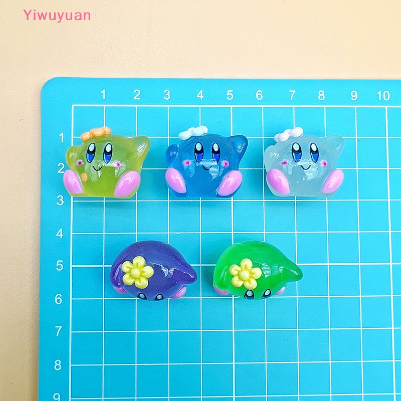 Bộ 2 Tượng Nhựa Phát Quang Hình Kirby Đáng Yêu Trang Trí Tiểu Cảnh Mới