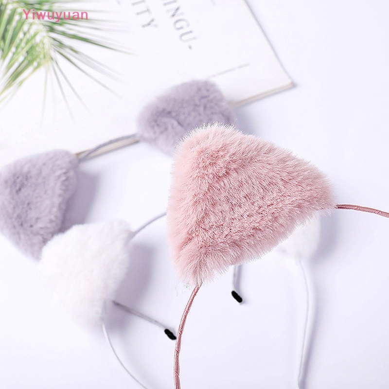 Băng Đô Tai Mèo Nhồi Bông Dễ Thương Dùng Hóa Trang / Rửa Mặt