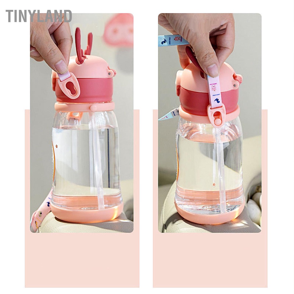 Bình Uống Nước Bằng Silicon Mềm Có Ống Hút Họa Tiết Hoạt Hình Cho Bé