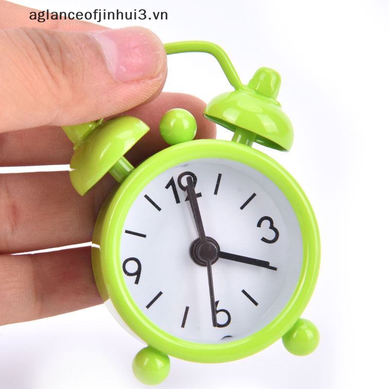 ~ Afhvn ~ Đồng Hồ Báo Thức Kỹ Thuật Số Đôi Hình Tròn Mini Để Bàn