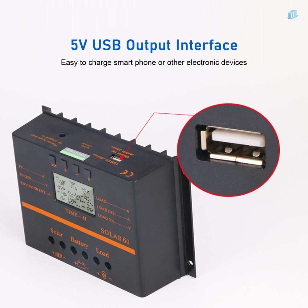 Bộ Điều Khiển Sạc Năng Lượng Mặt Trời 40A PWM (s2mwvn) 12V / 24V Màn Hình LCD Sự Bảo Vệ