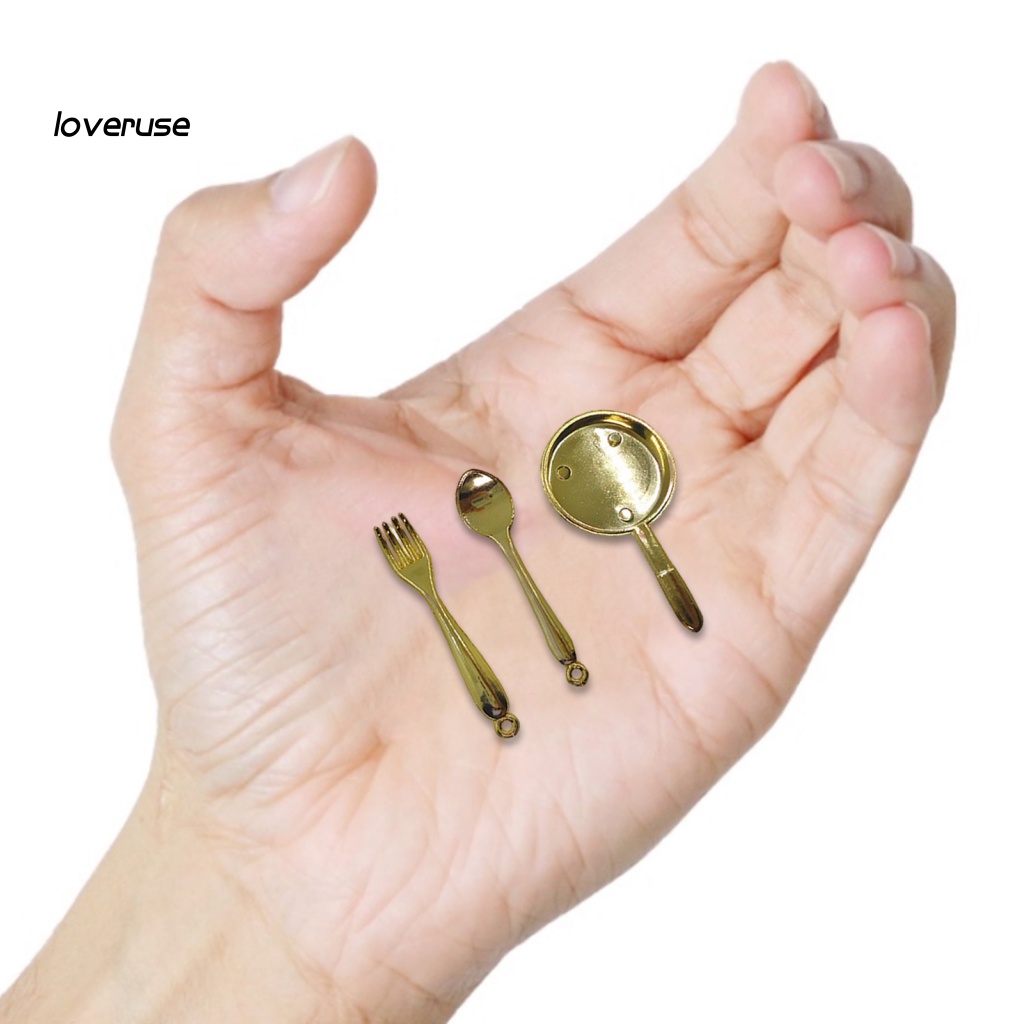 1 Bộ Muỗng Nĩa Mini Bằng Nhựa Tỉ Lệ 1: 12 Độ Bền Cao Trang Trí Nhà Búp Bê