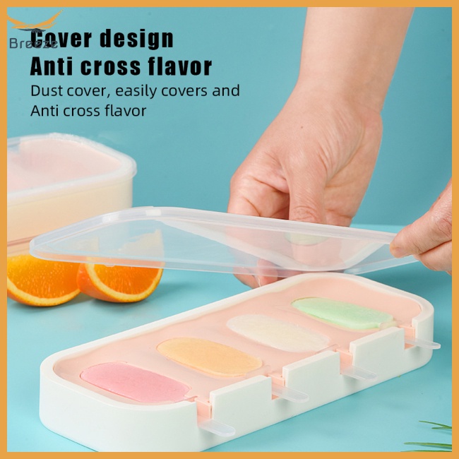 Set 2 Khuôn Silicone Làm Kem Que Thủ Công Dễ Tháo Rời