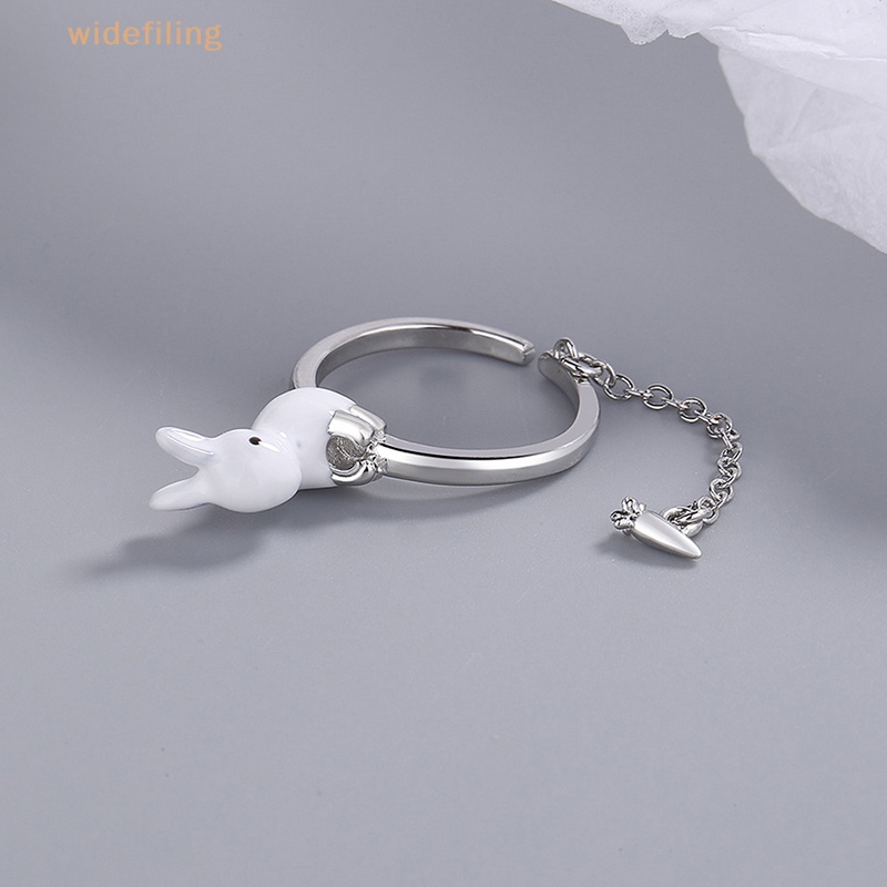 Nhẫn Hở Mạ Bạc 925 Hình Thỏ Và Củ Cải Xinh Xắn Thời Trang Dự Tiệc Cho Nữ