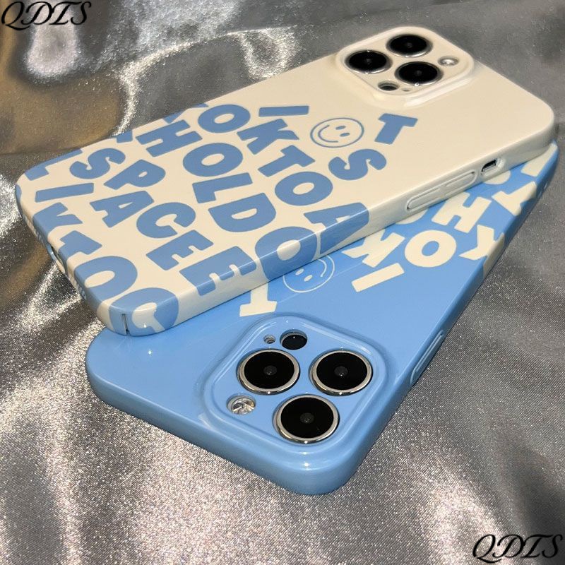 Ốp Điện Thoại Cứng Siêu Mỏng In Hình Mặt Cười Và Chữ Tiếng Anh Độc Đáo Cho Iphone1112 max 13 14pro 78 B0YC