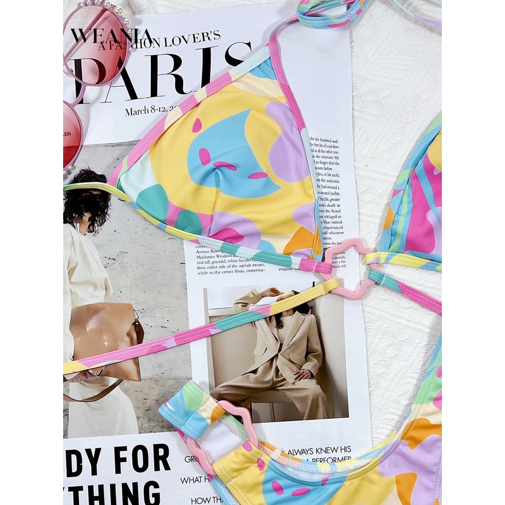 Bộ Bikini Màu Sắc Macaron Quyến Rũ Thời Trang Mùa Hè Cho Nữ