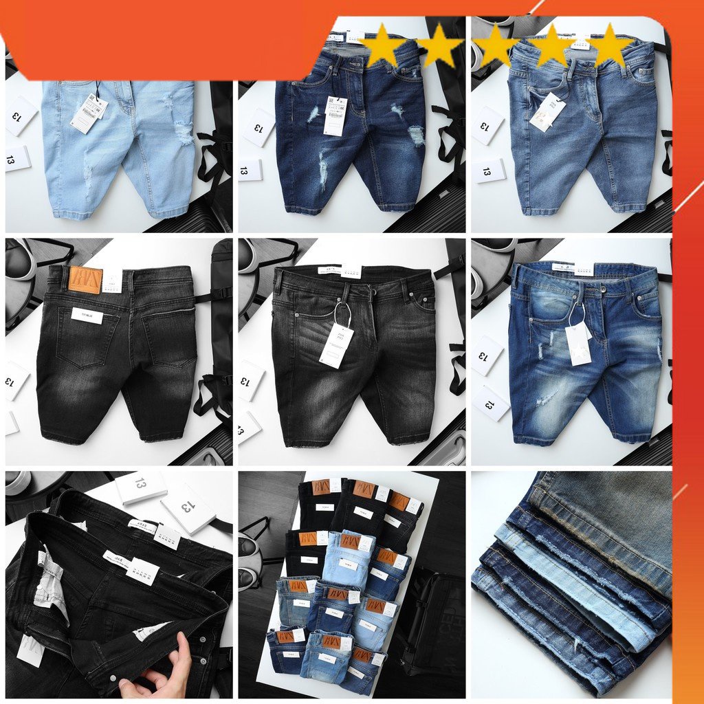 HÀNG VNXK - Quần short jean co giãn chất jean cao cấp dáng SlimFit gọn đẹp thời trang ngang gối