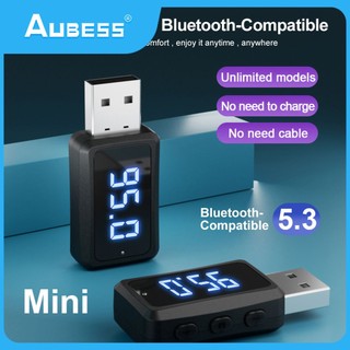 Aubess bộ thu phát không dây usb bluetooth 5.3 cho xe hơi bộ chuyển đổi thích hợp cho máy tính windows 11 10 8.1 7 tai nghe âm thanh nổi bộ chuyển đổi bluetooth cho xe hơi bộ chuyển đổi adaptador