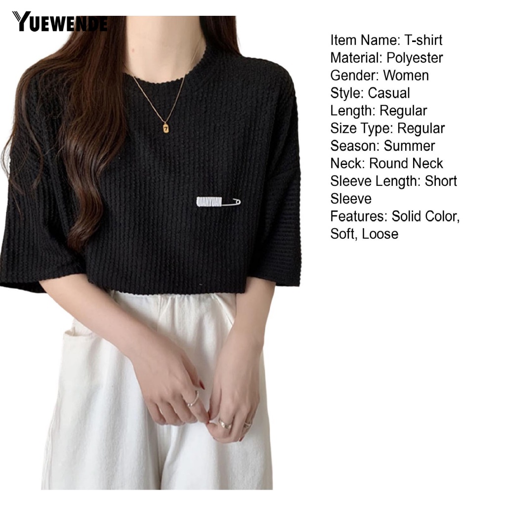 Áo Thun Cổ Tròn Thiết Kế Xinh Xắn Cho Nữ