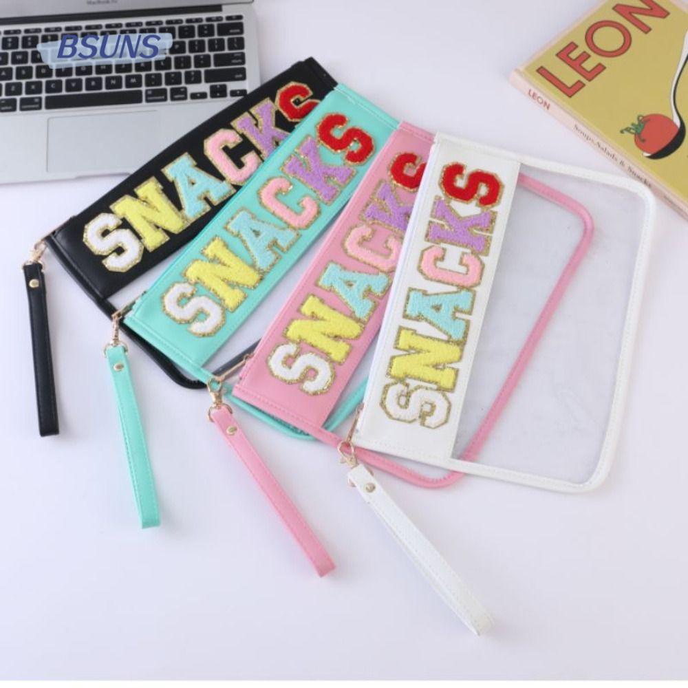 Túi Đựng Đồ Trang Điểm Bằng PVC Trong Suốt In Chữ Chống Văng Cho Nữ