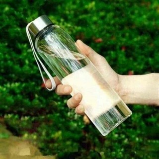 Bình detox thủy tinh 300ml - chai đựng nước thủy tinh có quai xách