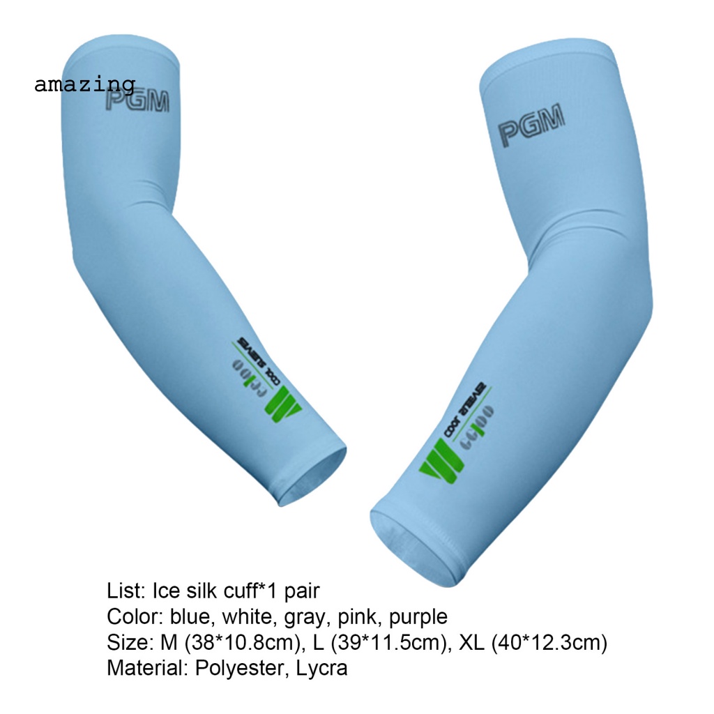 1 Cặp Găng Cánh Tay Vải Lụa Lạnh Co Giãn Bảo Vệ Toàn Diện Khi Chơi Golf