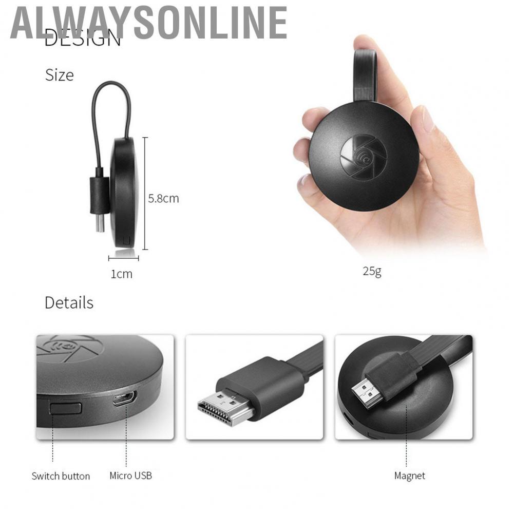 Alwaysonline Mirroring Dongle Receiver  Stable AM8268 Processor Display Adapter Portable HD Output for Car Screens