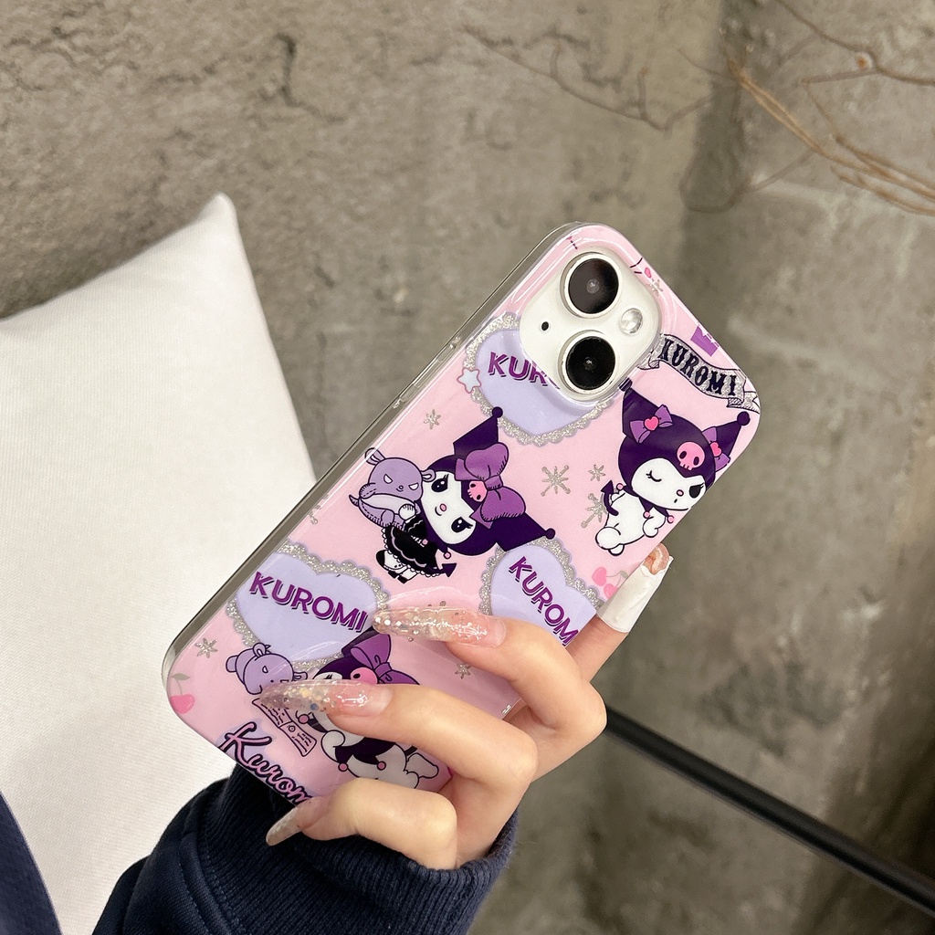 Ốp Điện Thoại Imd Silicone Mềm Trong Suốt Chống Rơi In Hình Kuromi Cho iPhone11 12 13 14 Pro Max