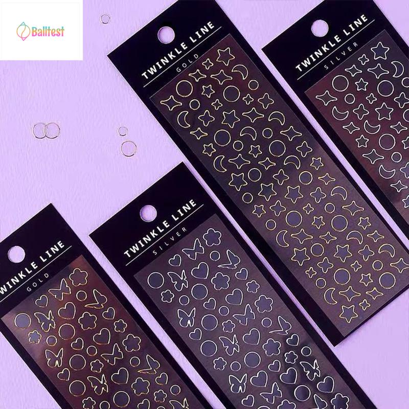 Balltest💜Hình dán họa tiết ngôi sao/ bươm bướm trang trí thủ công thời trang Hàn Quốc