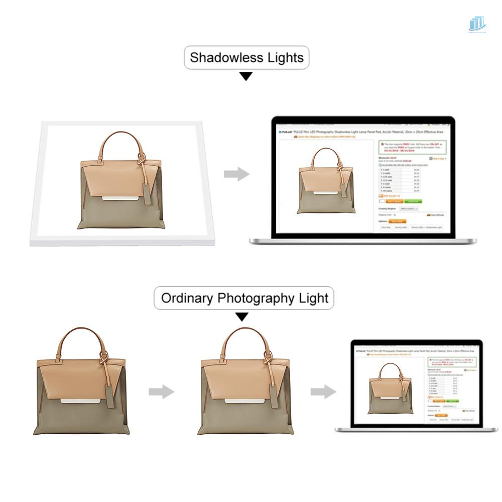 Hộp Đèn Led Chụp Ảnh 10 Cấp Độ Tùy Chỉnh Độ Sáng Được PULUZ 25cm