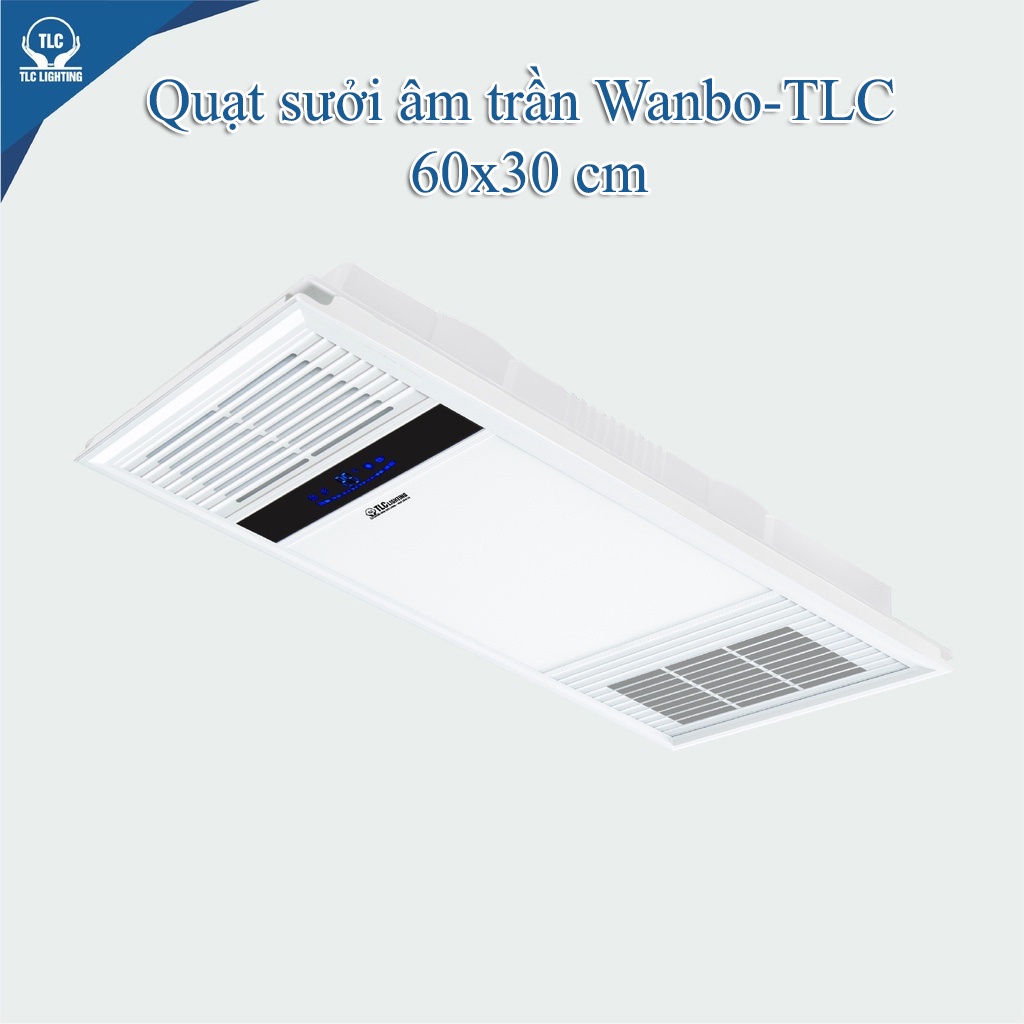 Quạt sưởi nhà tắm âm trần TLC đa năng Luxury 60x30cm, Quạt sưởi âm trần TLC