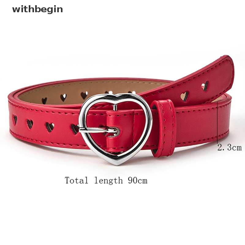 Thắt Lưng Da Giả Khóa Trái Tim Dễ Thương Cho Bé Gái