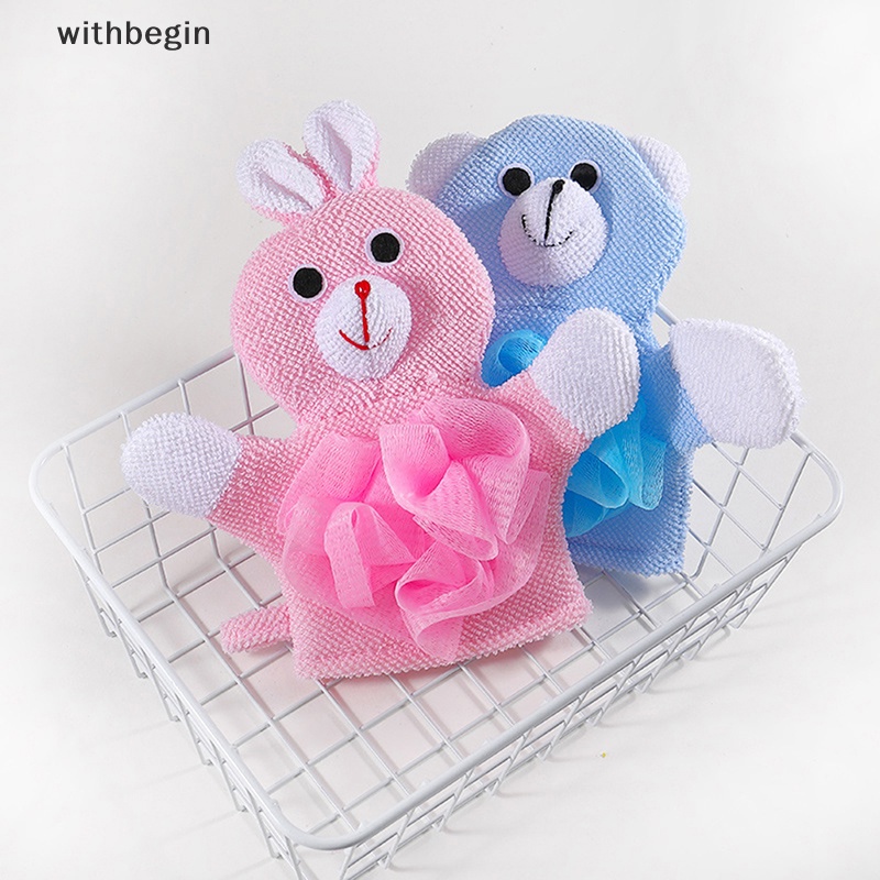 Găng Tay cotton Rửa Mặt Họa Tiết Động Vật Vui Nhộn Cho Bé