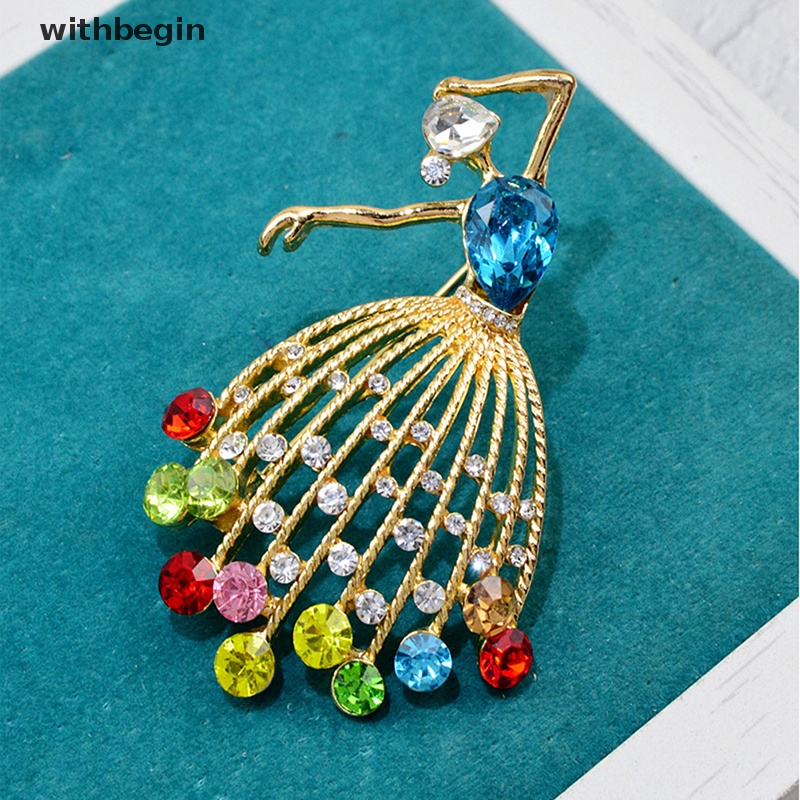 Ghim Cài Áo Hình Vũ Công Ba Lê Đính Đá Nhiều Màu Dễ Thương Cho Bạn Gái