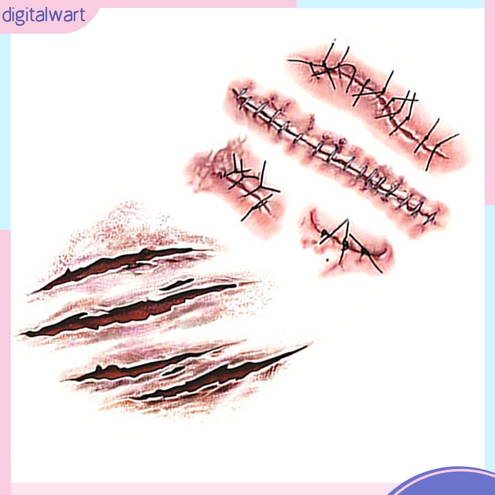 Bộ 5 Hình Xăm Dán Vết Sẹo Hóa Trang Halloween Độc Đáo