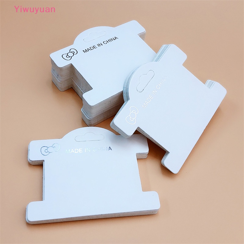 Bộ 50 Thẻ Giấy Trưng Bày Kẹp Tóc Trang Sức Màu Trắng Mới