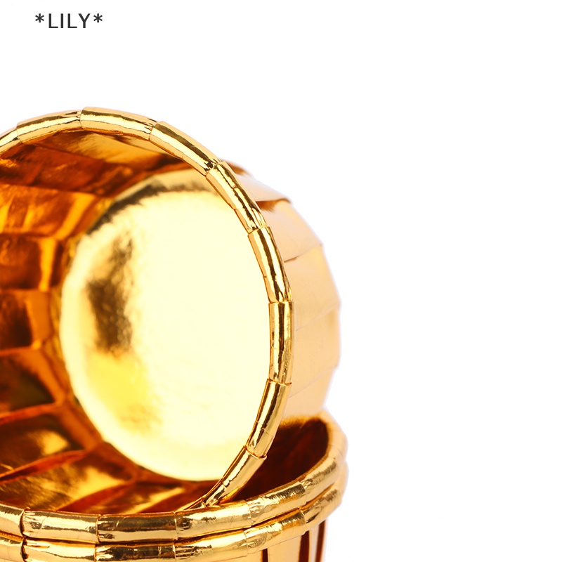 LILY 50 cái nhỏ cupcake lá cupcake wrapper giấy vàng bạc cupcake Baking cup uuu