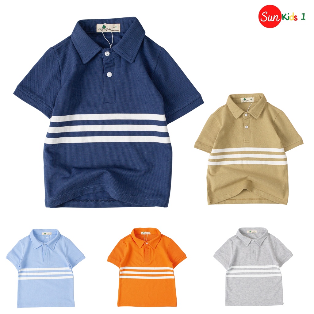 Áo thun bé trai size 8-16 tuổi, áo phông bé trai có cổ polo chất cotton mềm mát thấm hút mồ hôi tốt - SUNKIDS1