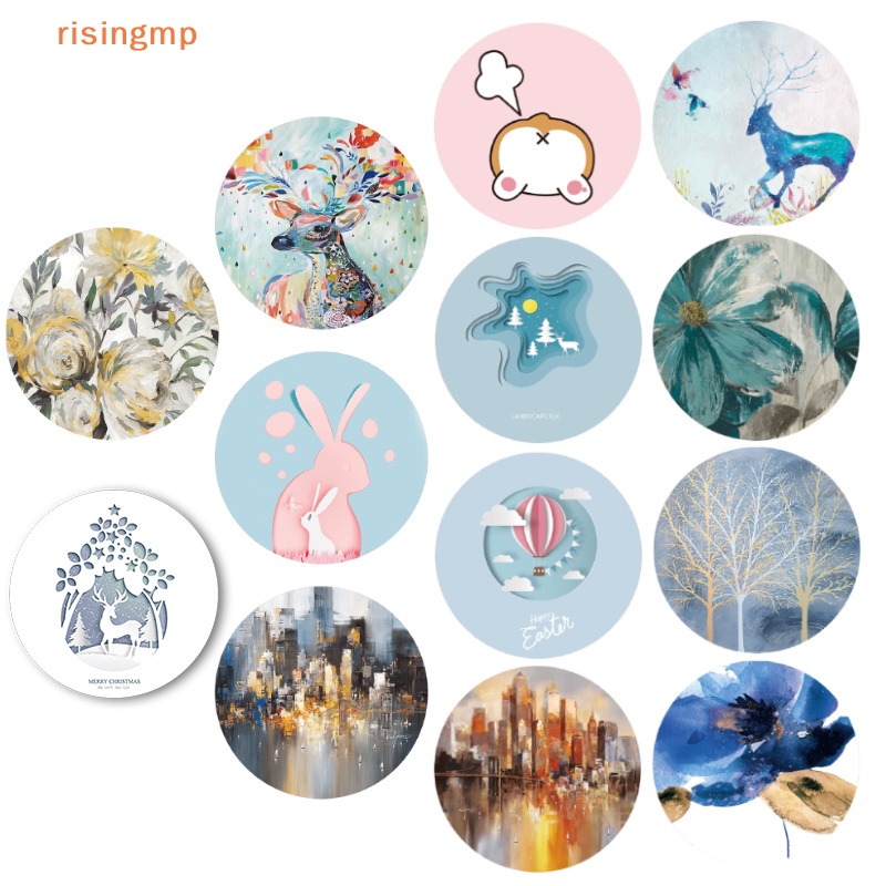 Thảm Lót Chuột Hình Tròn 20CM Chống Trượt In Họa Tiết Hoạt Hình Dễ Thương