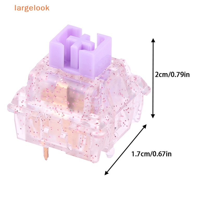 Công Tắc Phím Cơ 5pin RGB 30g 45g 62g 67g 80g force mx clone 60m Màu Vàng Pha Lê Trong Suốt