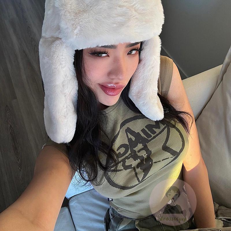 Áo Thun Sát Nách Cổ Tròn In Họa Tiết Phong Cách Đường Phố Cho Nữ