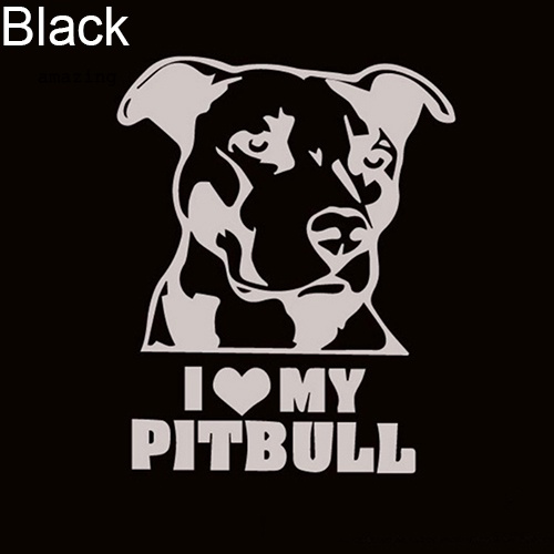1 Miếng Dán Phản Quang Chống Thấm Nước Họa Tiết Hoạt Hình I Love My Pitbull Bulldog Cho Xe Hơi