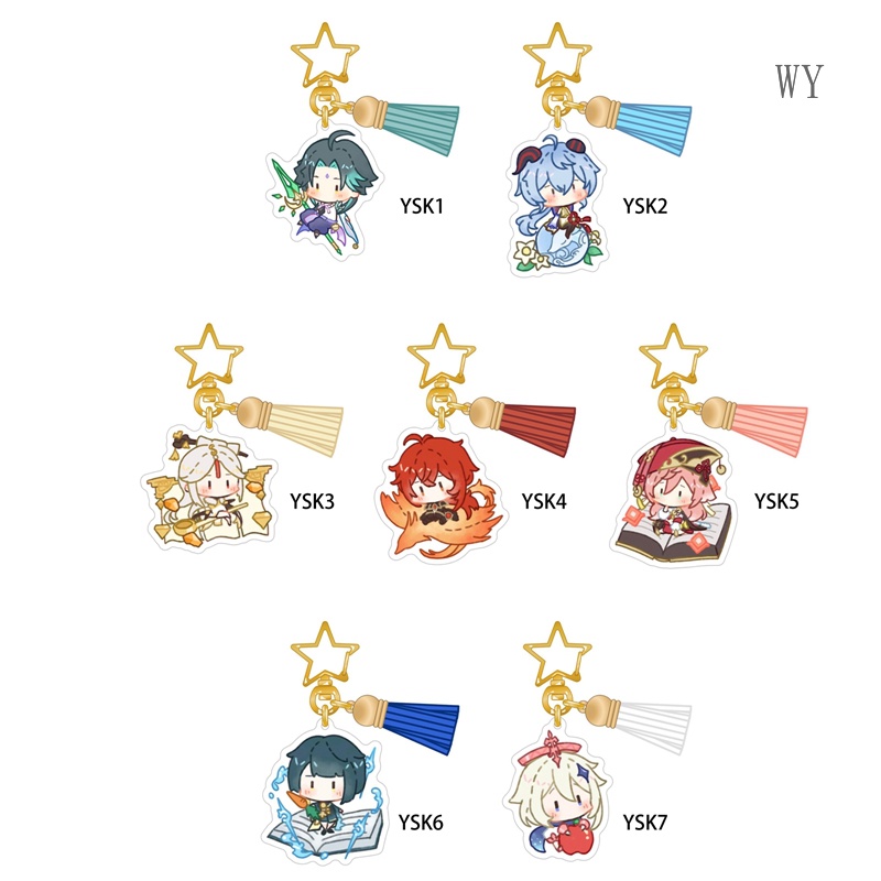 Móc Chìa Khóa Bằng Acrylic Hình Anime Genshin Va Chạm