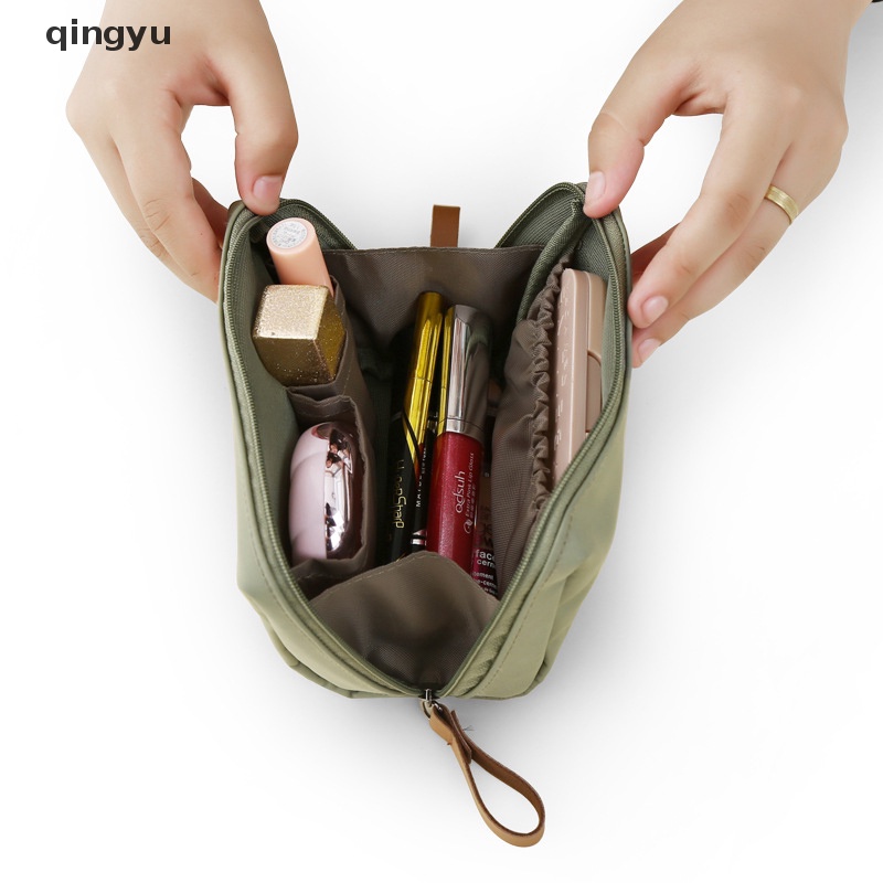 Túi Đựng Mỹ Phẩm qingyu Bằng Nylon Nhiều Màu Sắc Chống Thấm Nước Có Khóa Kéo Đa Năng Nhỏ Gọn Dễ Thương