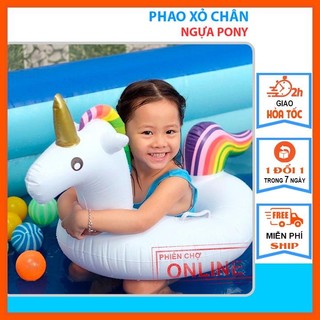 Phao bơi trẻ em hình thú chống lật cho bé - phao xỏ chân hình NGỰA PONY